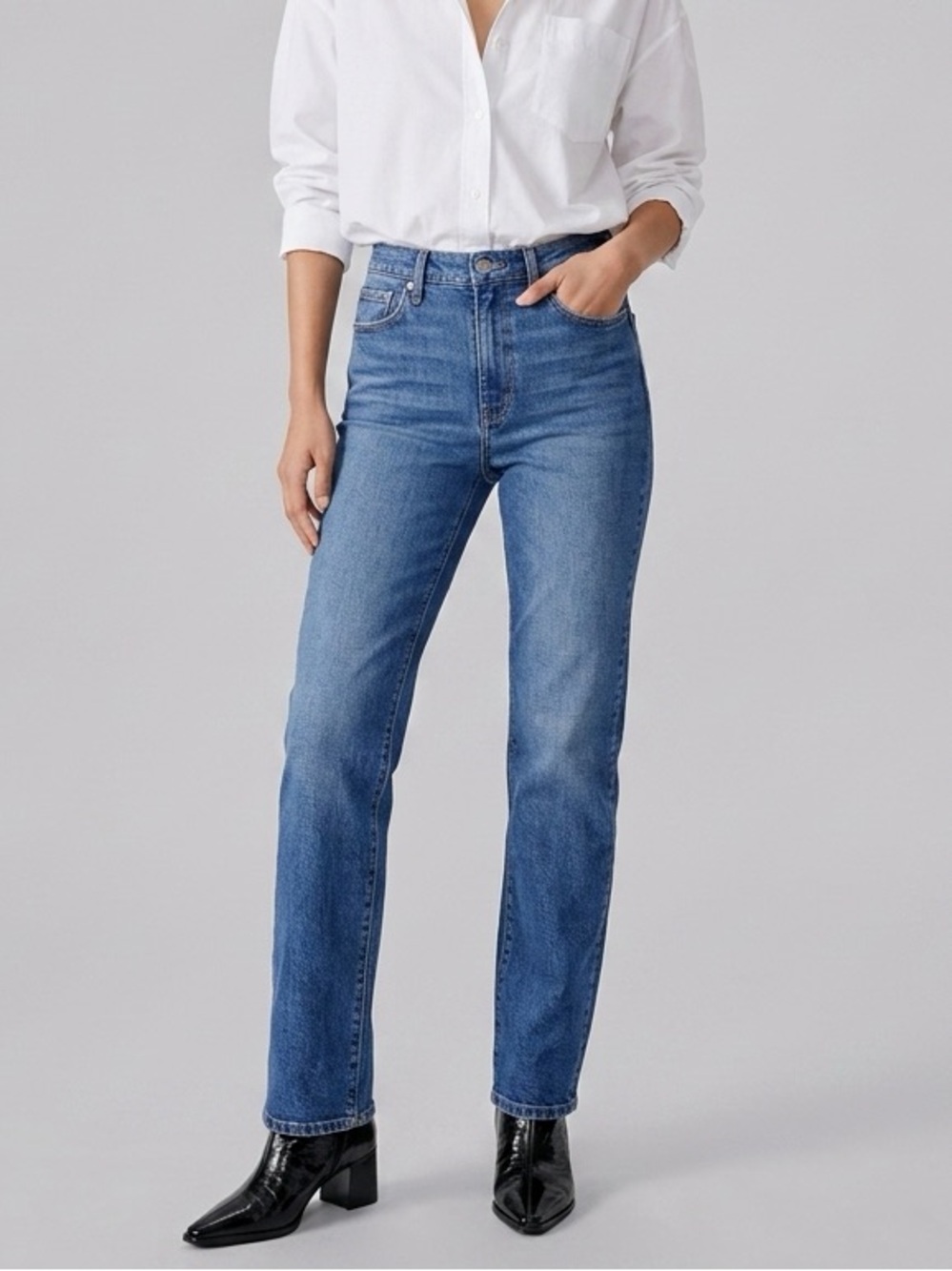 Derek Lam 10 Crosby
Frankie High Rise Straight Jeans
Mercer Blue